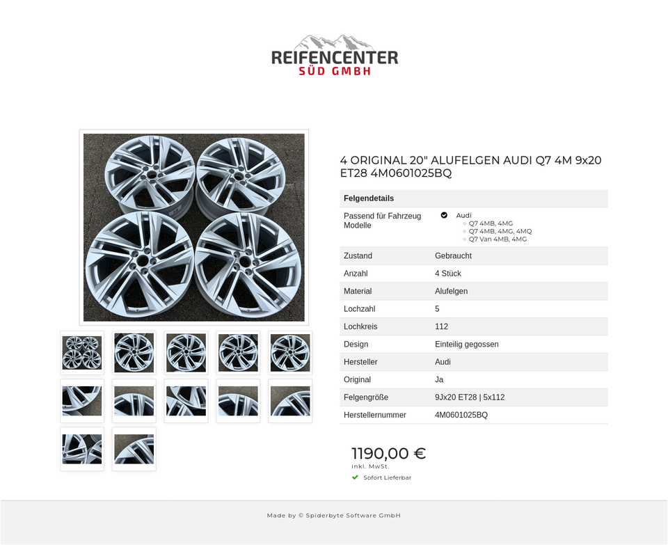 4 ORIGINAL 20" ALUFELGEN AUDI Q7 4M 9x20 ET28 4M0601025BQ #1W7B – Bild 13