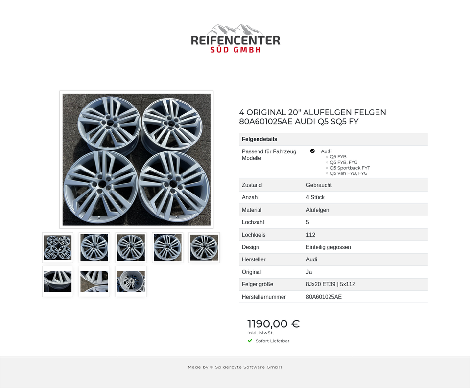 4 ORIGINAL 20" ALUFELGEN FELGEN 80A601025AE AUDI Q5 SQ5 FY #1Z1E – Bild 9