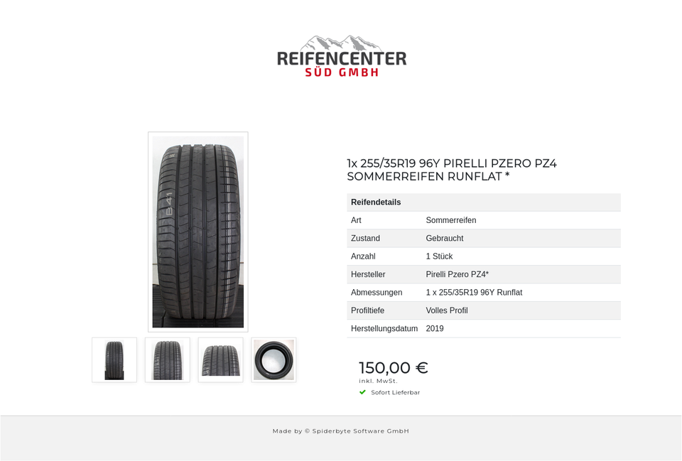 1x 255/35R19 96Y PIRELLI PZERO PZ4 SOMMERREIFEN RUNFLAT * #1VPG – Bild 5