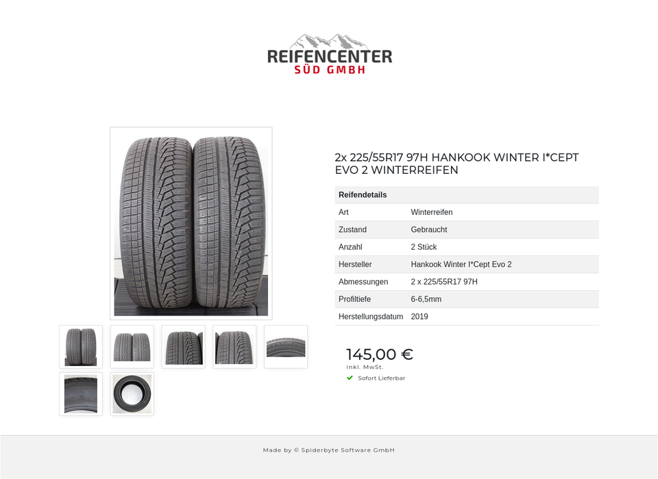 2x 225/55R17 97H HANKOOK WINTER I*CEPT EVO 2 WINTERREIFEN #220K – Bild 8