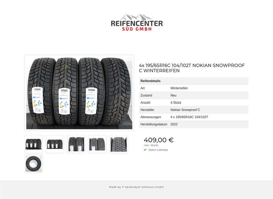 4x 195/65R16C 104/102T NOKIAN SNOWPROOF C WINTERREIFEN #1HFV – Bild 7