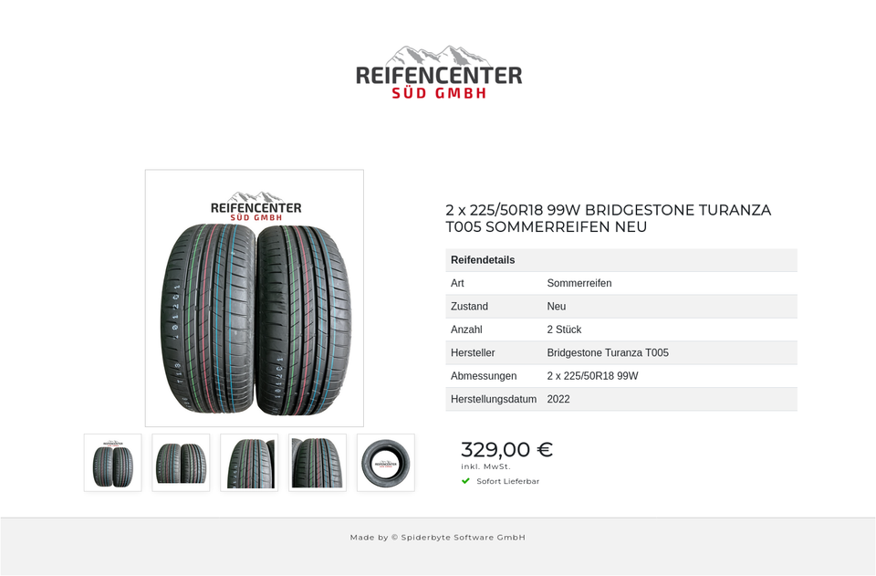 2 x 225/50R18 99W BRIDGESTONE TURANZA T005 SOMMERREIFEN NEU #1PLA – Bild 6
