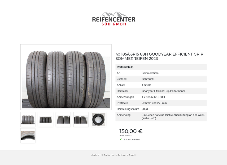 4x 185/65R15 88H GOODYEAR EFFICIENT GRIP SOMMERREIFEN 2023 #22MN – Bild 7