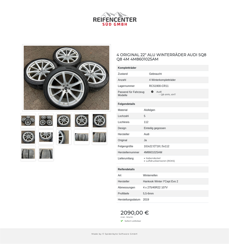 4 ORIGINAL 22" ALU WINTERRÄDER AUDI SQ8 Q8 4M 4M8601025AM #249P – Bild 13