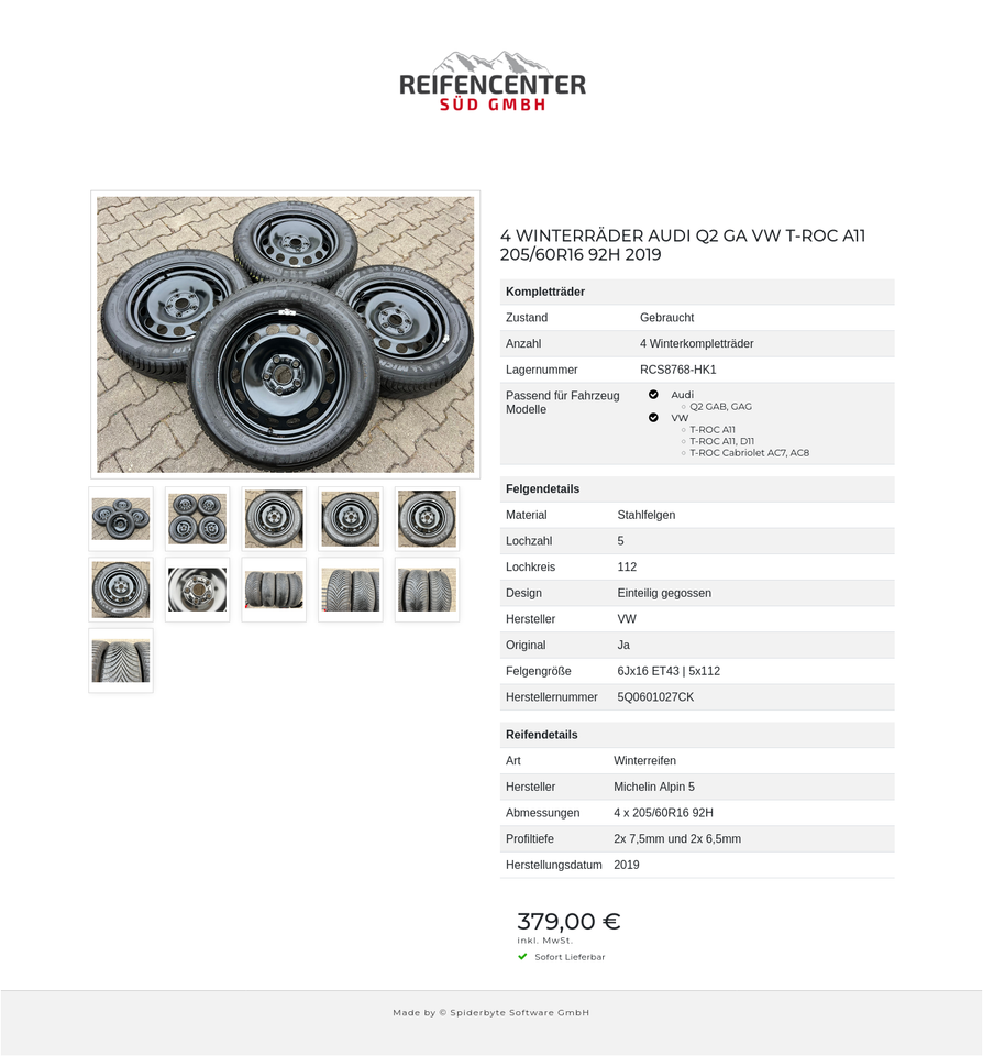 4 WINTERRÄDER AUDI Q2 GA VW T-ROC A11 205/60R16 92H 2019 #1R5Y – Bild 12