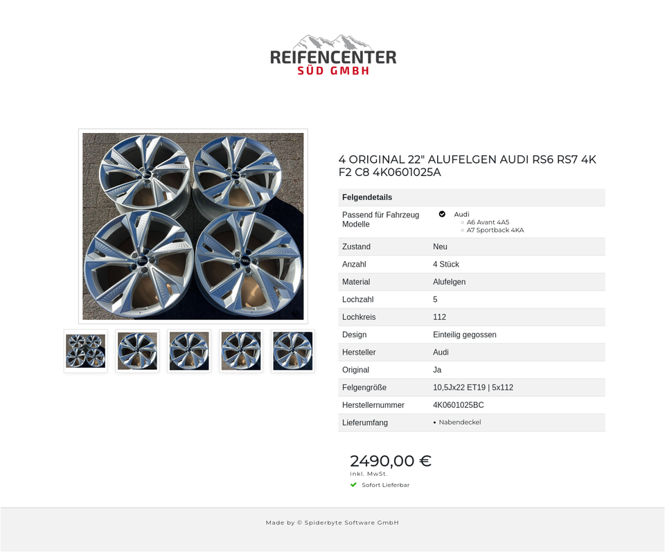 4 ORIGINAL 22" ALUFELGEN AUDI RS6 RS7 4K F2 C8 4K0601025A #27JX – Bild 6