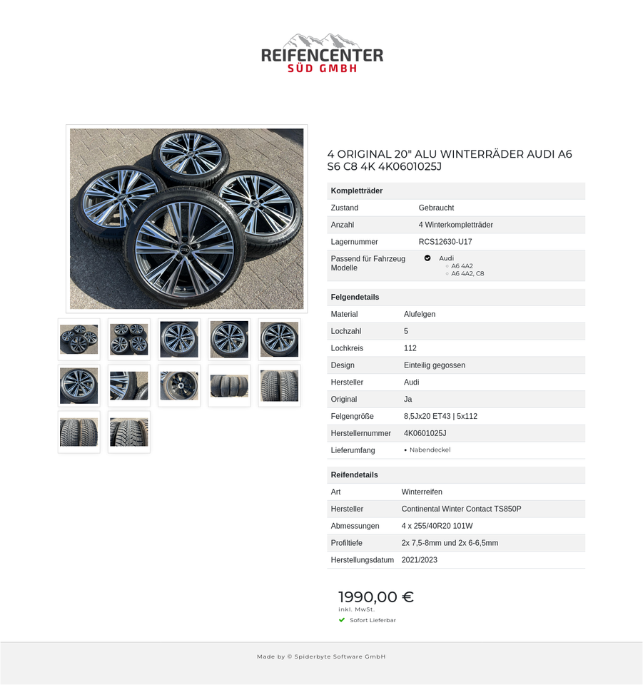 4 ORIGINAL 20" ALU WINTERRÄDER AUDI A6 S6 C8 4K 4K0601025J #203Z – Bild 13