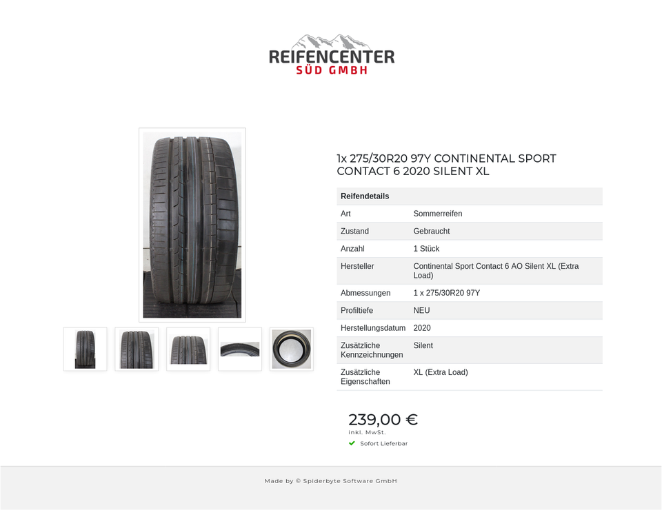 1x 275/30R20 97Y CONTINENTAL SPORT CONTACT 6 2020 SILENT XL #27IZ – Bild 6
