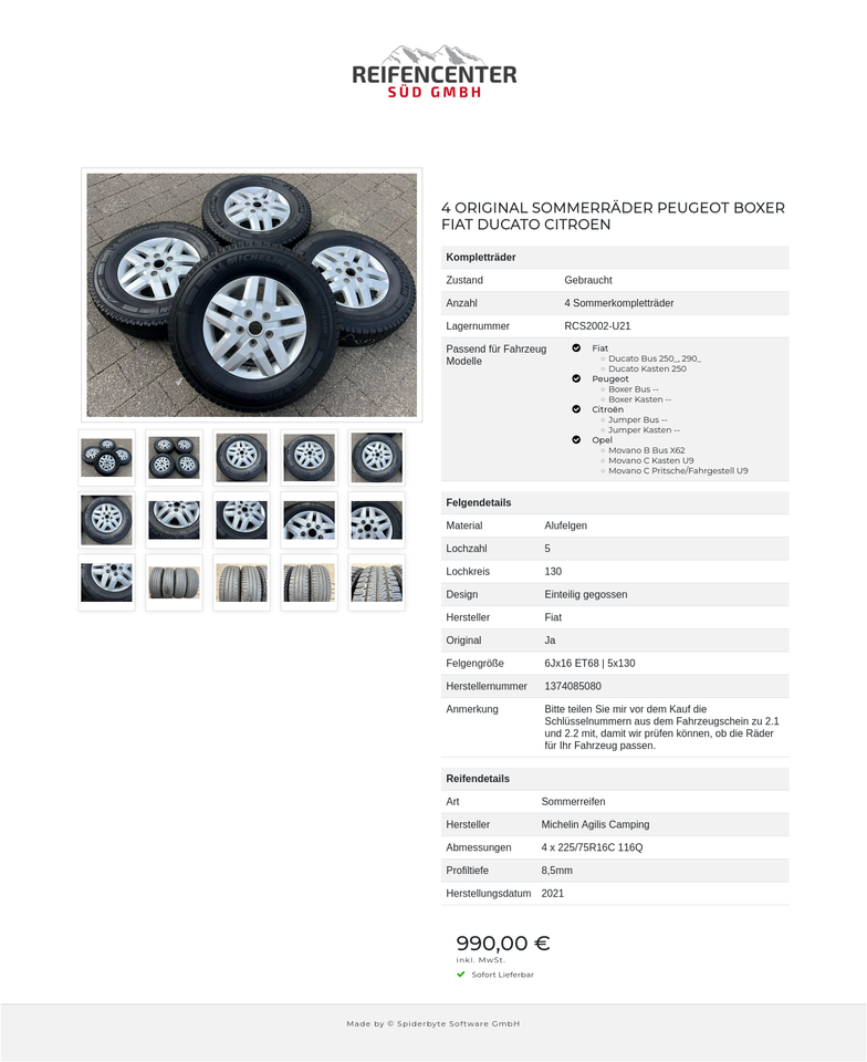 4 ORIGINAL SOMMERRÄDER PEUGEOT BOXER FIAT DUCATO CITROEN #22KP – Bild 16