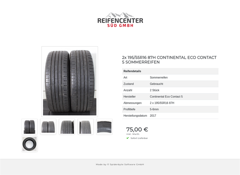2x 195/55R16 87H CONTINENTAL ECO CONTACT 5 SOMMERREIFEN #234F – Bild 7