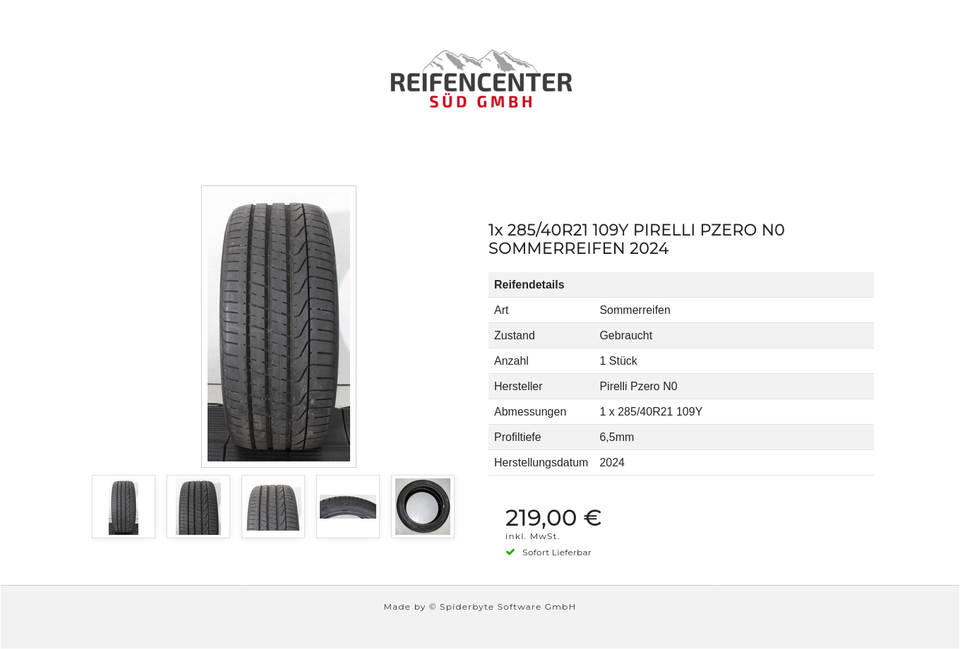 1x 285/40R21 109Y PIRELLI PZERO N0 SOMMERREIFEN 2024 #224I – Bild 6