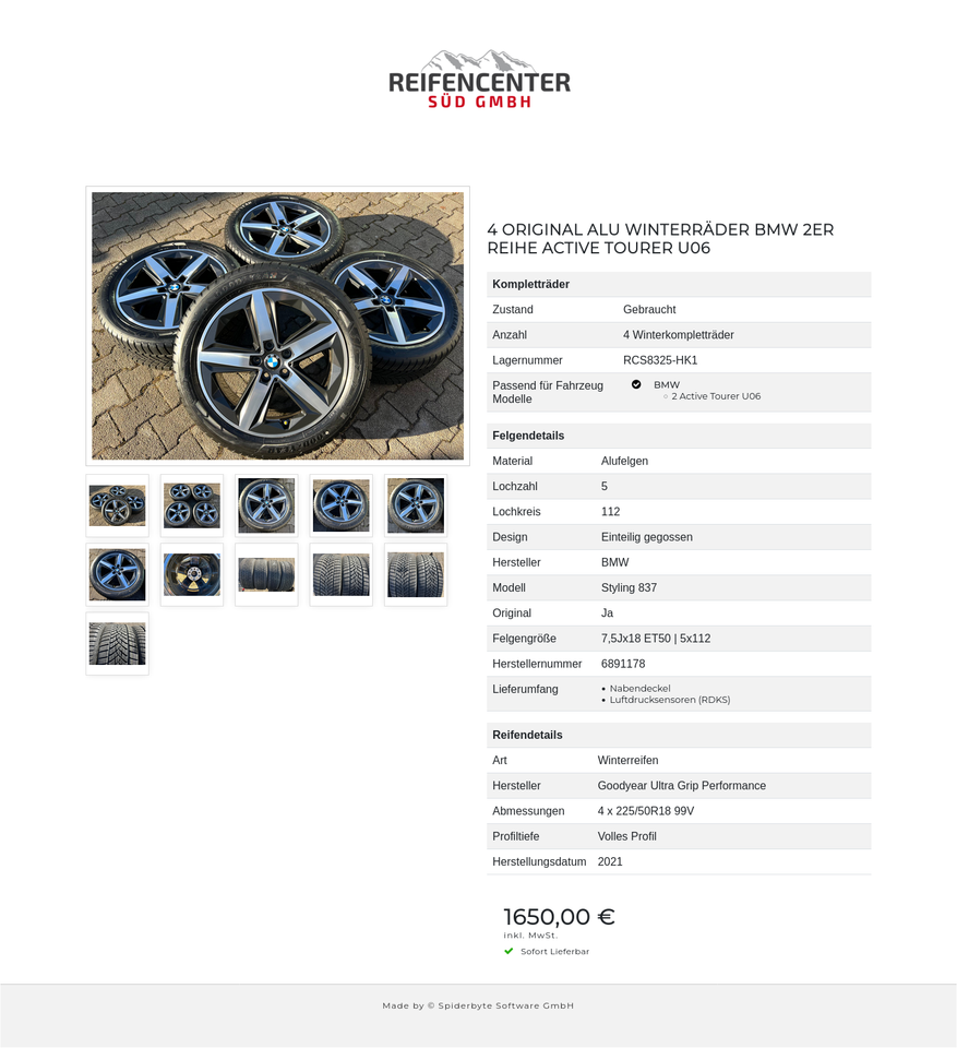 4 ORIGINAL ALU WINTERRÄDER BMW 2ER REIHE ACTIVE TOURER U06 #1PVZ – Bild 12