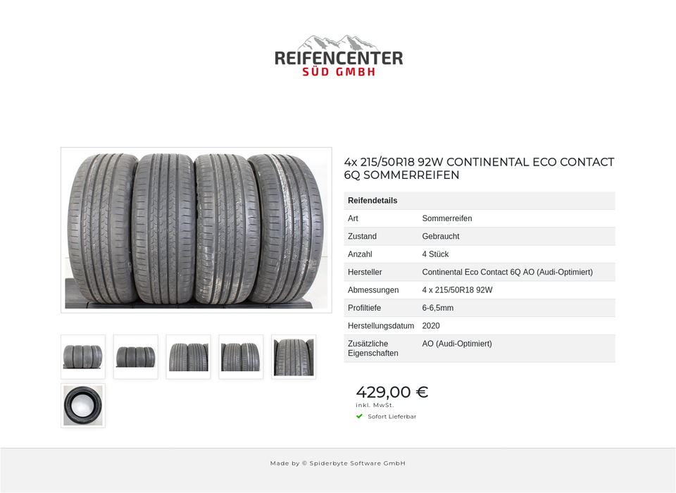 4x 215/50R18 92W CONTINENTAL ECO CONTACT 6Q SOMMERREIFEN #1HDV – Bild 7