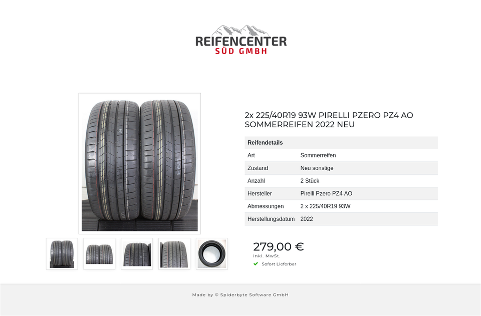 2x 225/40R19 93W PIRELLI PZERO PZ4 AO SOMMERREIFEN 2022 NEU #1X5J – Bild 6