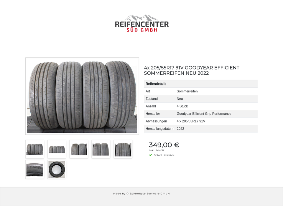 4x 205/55R17 91V GOODYEAR EFFICIENT SOMMERREIFEN NEU 2022 #21QI – Bild 8