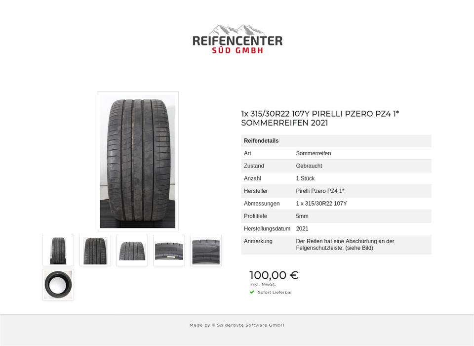 1x 315/30R22 107Y PIRELLI PZERO PZ4 1* SOMMERREIFEN 2021 #209T – Bild 7