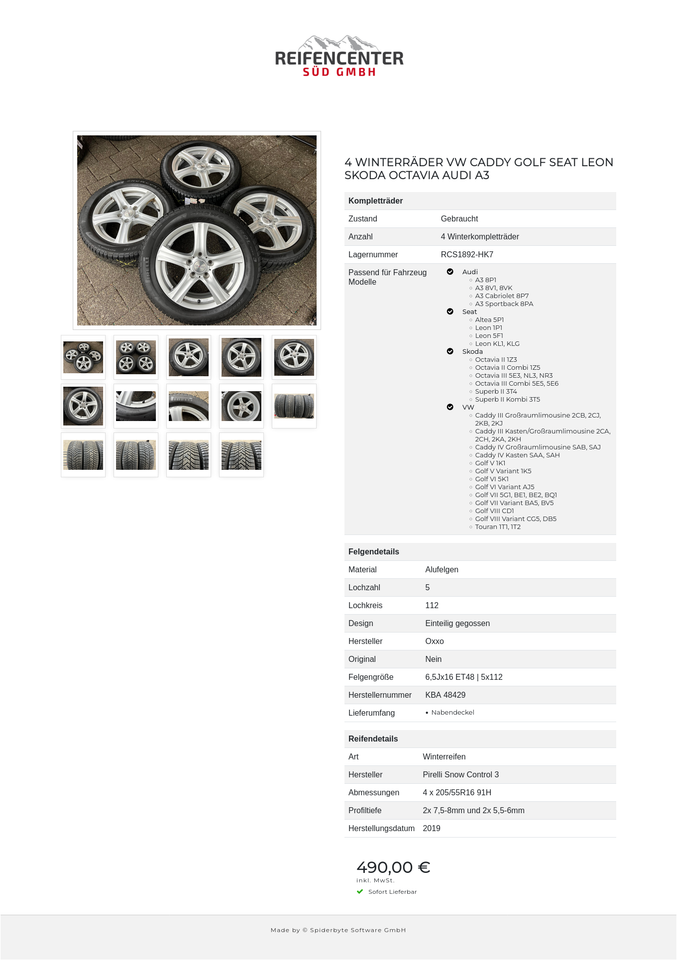 4 WINTERRÄDER VW CADDY GOLF SEAT LEON SKODA OCTAVIA AUDI A3 #21WZ – Bild 15
