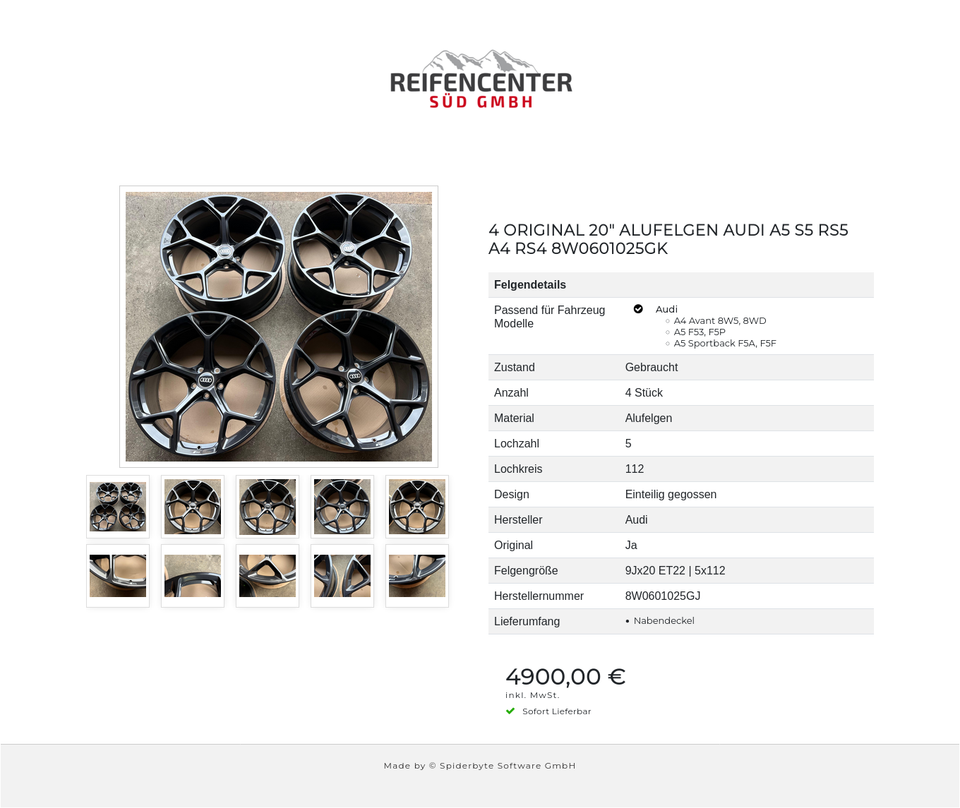 4 ORIGINAL 20" ALUFELGEN AUDI A5 S5 RS5 A4 RS4 8W0601025GK #26PI – Bild 11