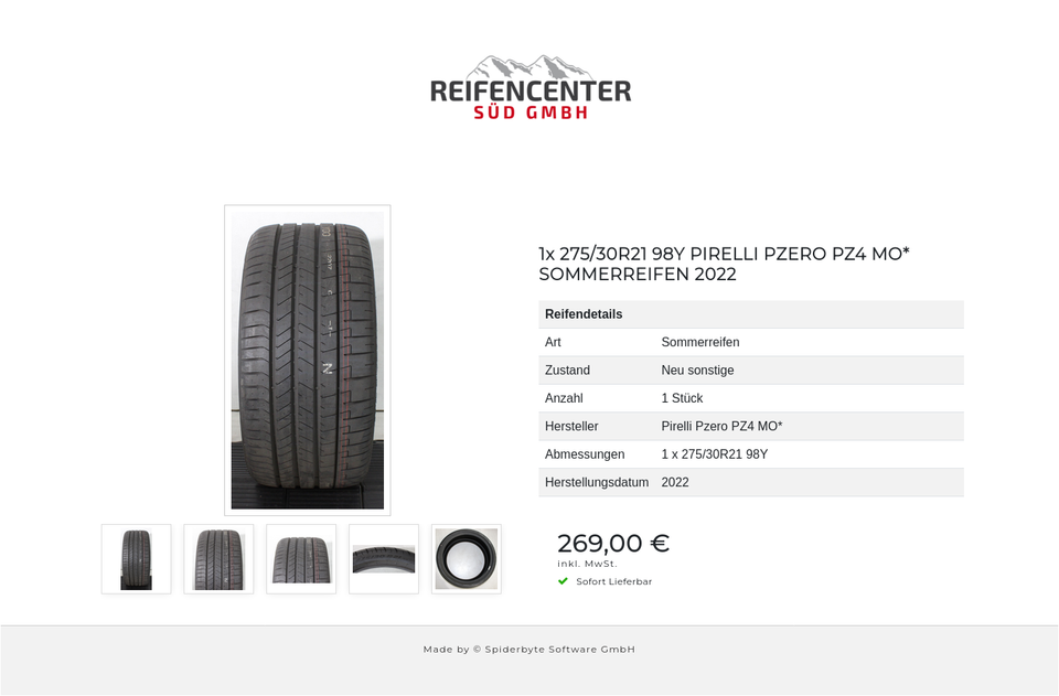 1x 275/30R21 98Y PIRELLI PZERO PZ4 MO* SOMMERREIFEN 2022 #219R – Bild 6