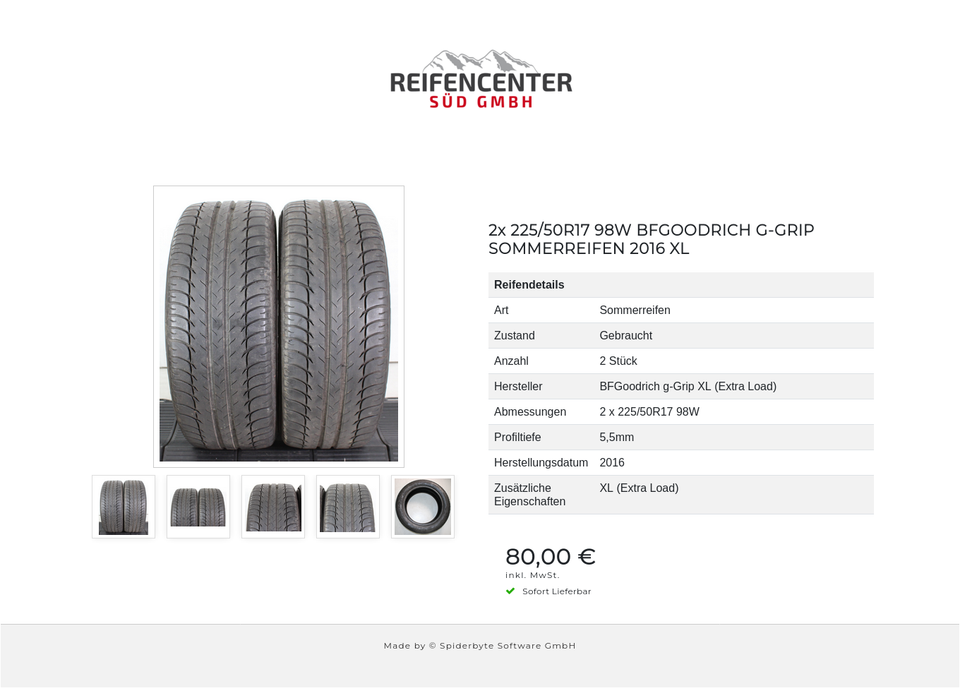 2x 225/50R17 98W BFGOODRICH G-GRIP SOMMERREIFEN 2016 XL #1WKR – Bild 6