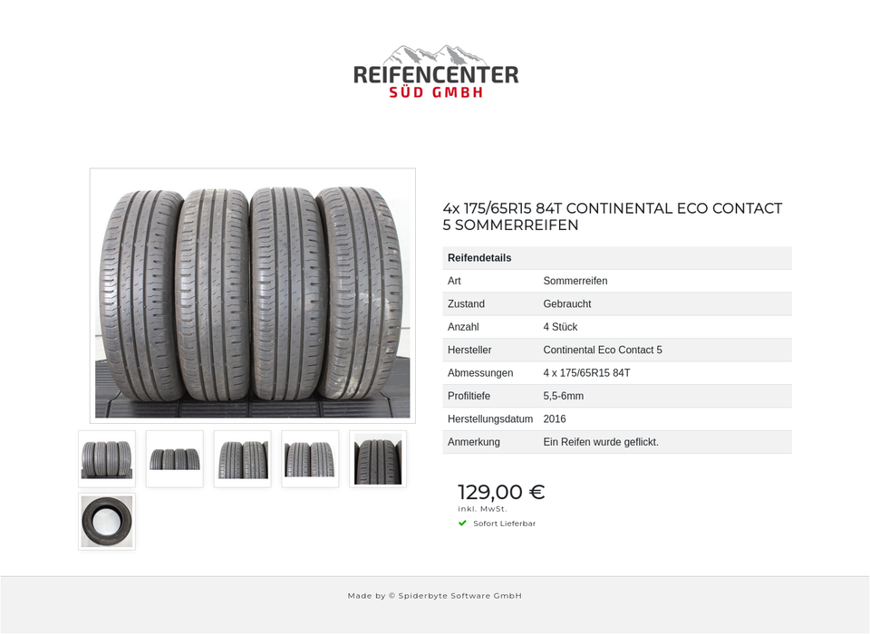 4x 175/65R15 84T CONTINENTAL ECO CONTACT 5 SOMMERREIFEN #20ML – Bild 7