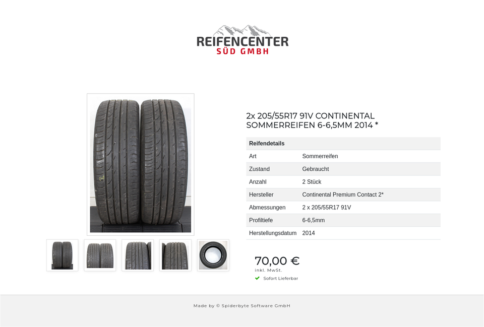 2x 205/55R17 91V CONTINENTAL SOMMERREIFEN 6-6,5MM 2014 * #1FJN – Bild 6