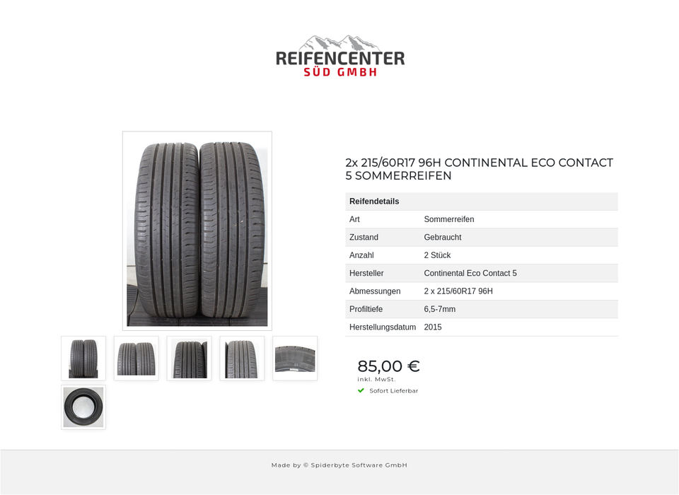 2x 215/60R17 96H CONTINENTAL ECO CONTACT 5 SOMMERREIFEN #16GN – Bild 7