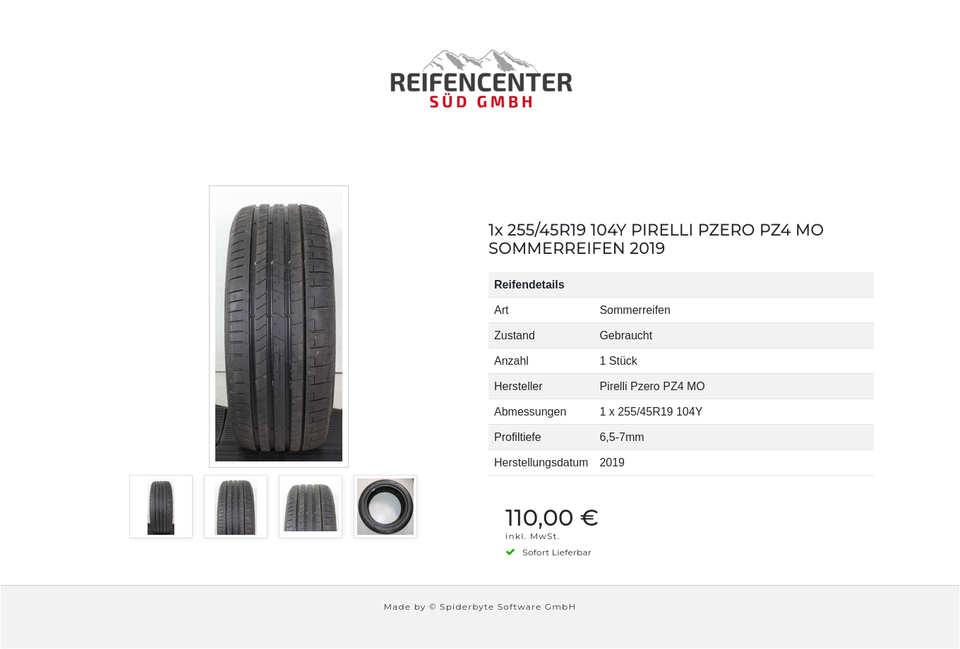 1x 255/45R19 104Y PIRELLI PZERO PZ4 MO SOMMERREIFEN 2019 #1WFC – Bild 5