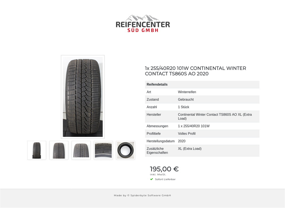 1x 255/40R20 101W CONTINENTAL WINTER CONTACT TS860S AO 2020 #1YGV – Bild 6