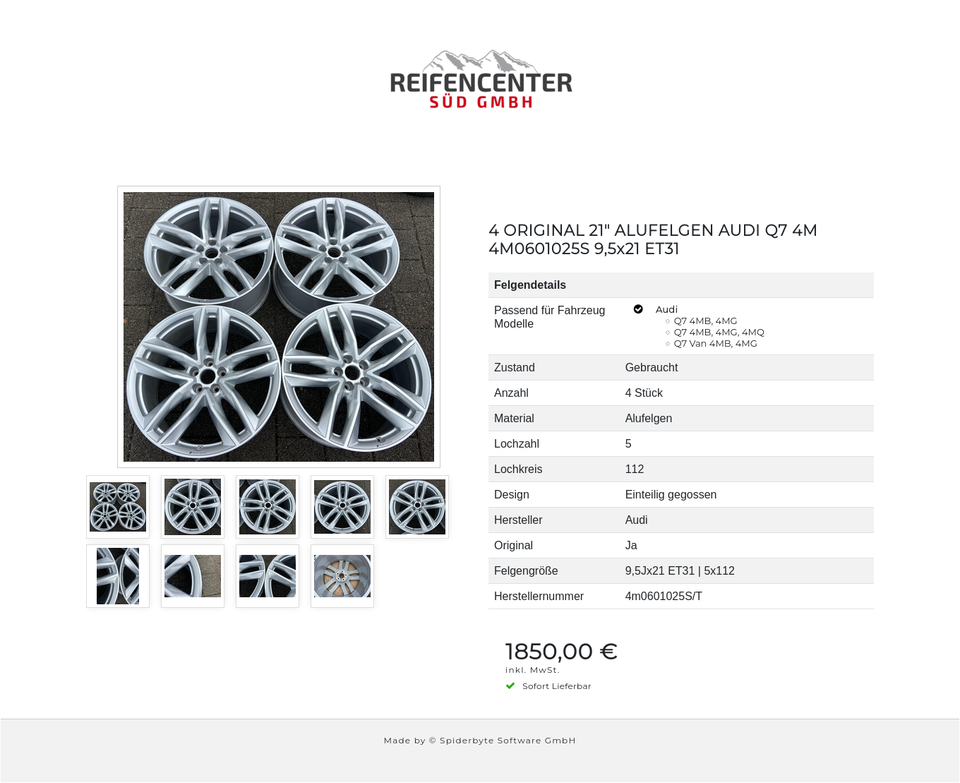 4 ORIGINAL 21" ALUFELGEN AUDI Q7 4M 4M0601025S 9,5x21 ET31 #1YRS – Bild 10