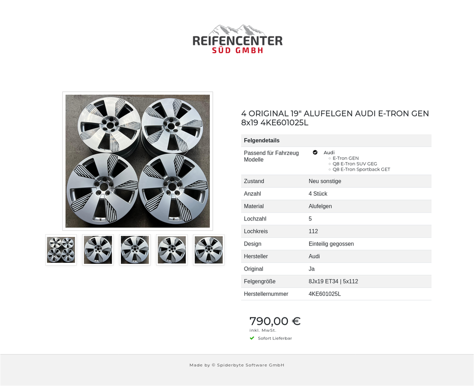 4 ORIGINAL 19" ALUFELGEN AUDI E-TRON GEN 8x19 4KE601025L #1XYX – Bild 6