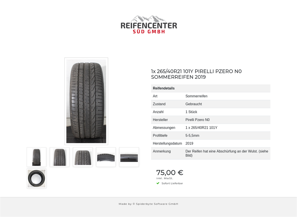 1x 265/40R21 101Y PIRELLI PZERO N0 SOMMERREIFEN 2019 #25TO – Bild 7