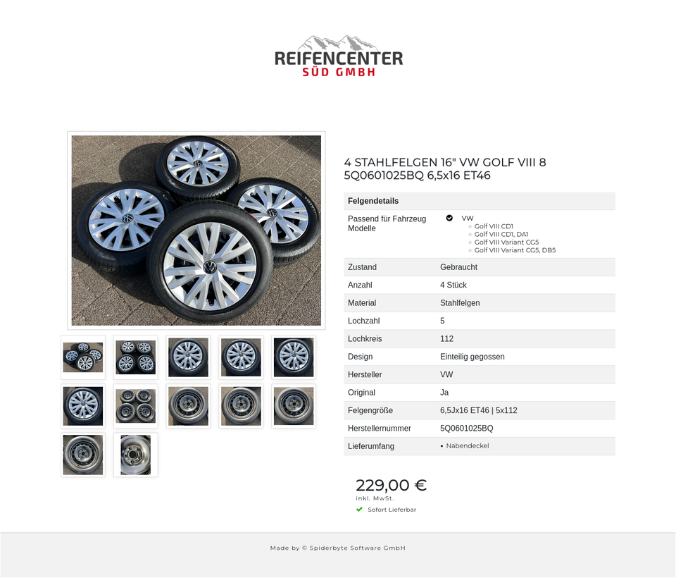 4 STAHLFELGEN 16" VW GOLF VIII 8 5Q0601025BQ 6,5x16 ET46 #26KE – Bild 13