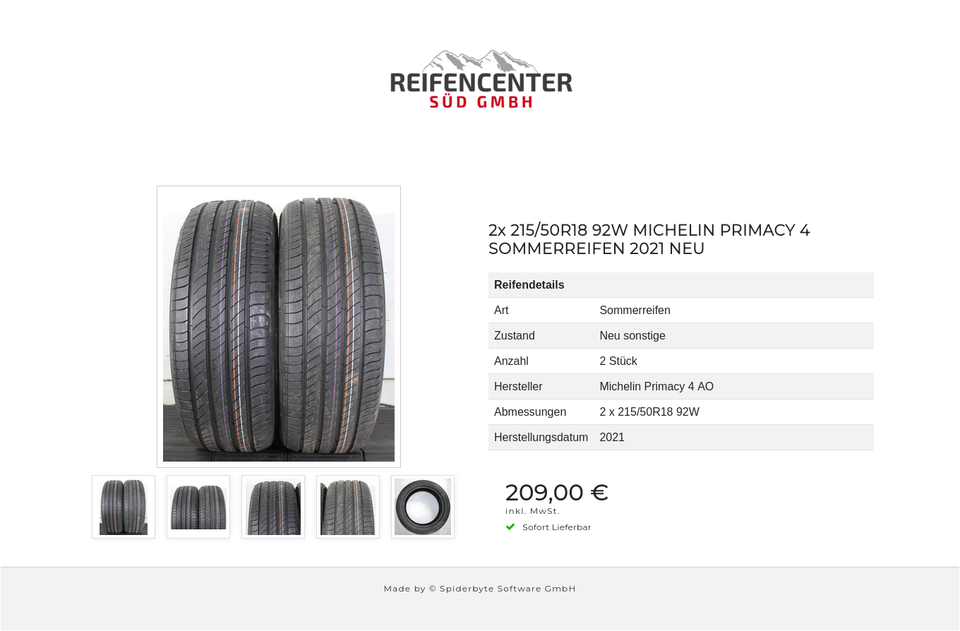 2x 215/50R18 92W MICHELIN PRIMACY 4 SOMMERREIFEN 2021 NEU #1TOI – Bild 6