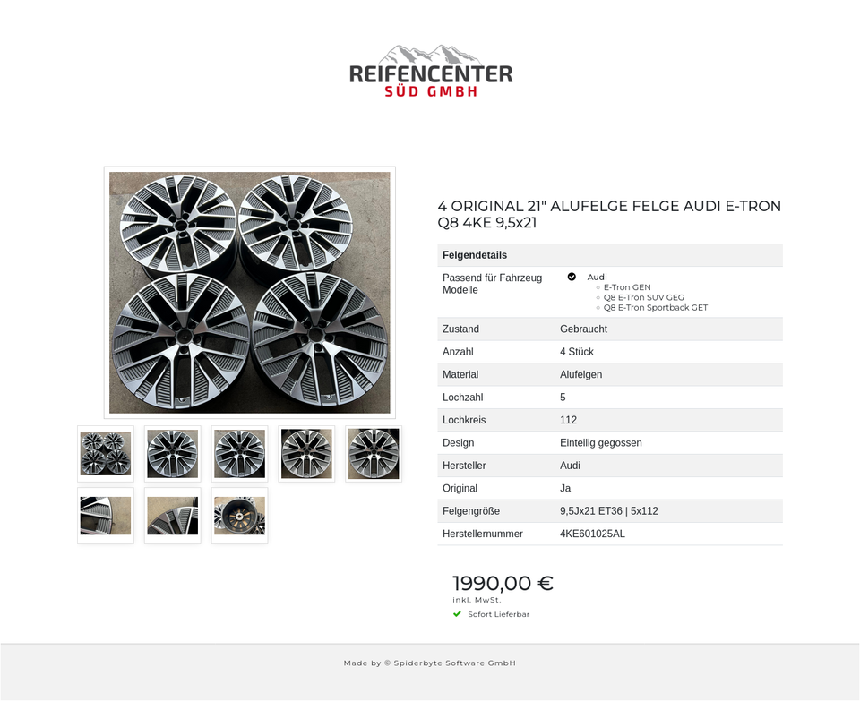 4 ORIGINAL 21" ALUFELGE FELGE AUDI E-TRON Q8 4KE 9,5x21 #1X5X – Bild 9