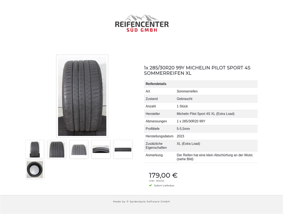 1x 285/30R20 99Y MICHELIN PILOT SPORT 4S SOMMERREIFEN XL #27IY – Bild 7