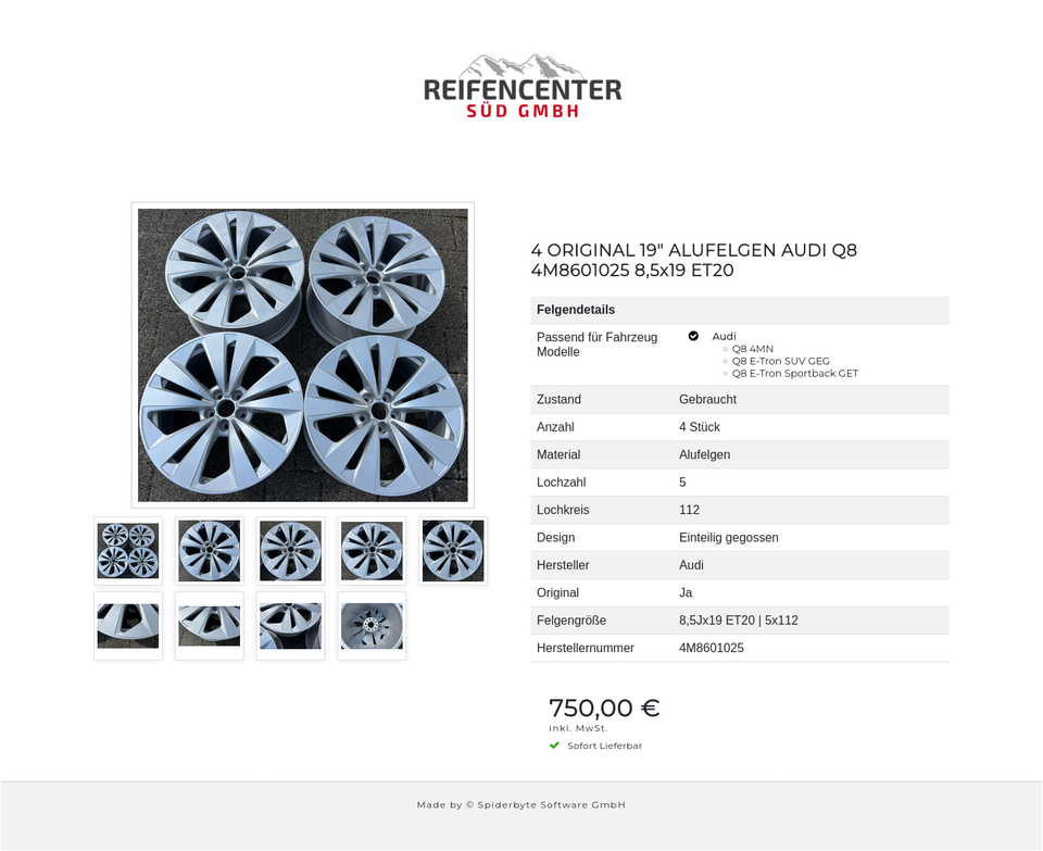 4 ORIGINAL 19" ALUFELGEN AUDI Q8 4M8601025 8,5x19 ET20 #1YEV – Bild 10