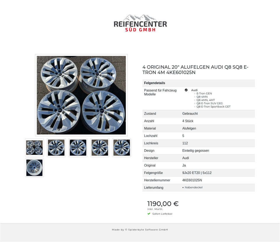 4 ORIGINAL 20" ALUFELGEN AUDI Q8 SQ8 E-TRON 4M 4KE601025N #26VC – Bild 7