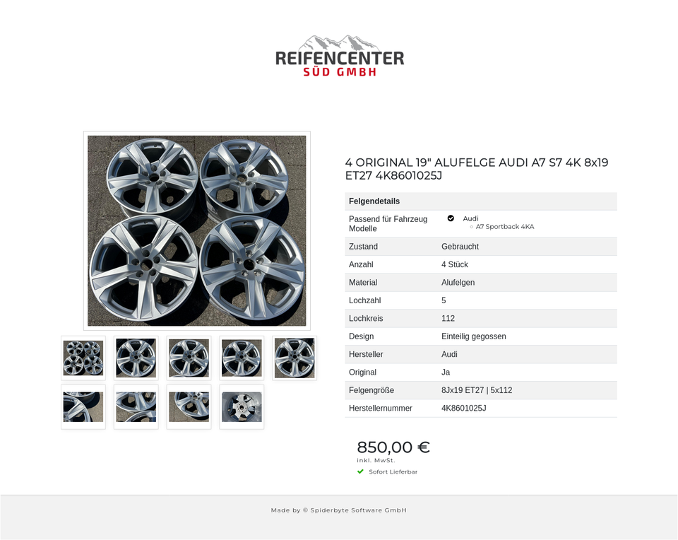 4 ORIGINAL 19" ALUFELGE AUDI A7 S7 4K 8x19 ET27 4K8601025J #1Y0Y – Bild 10