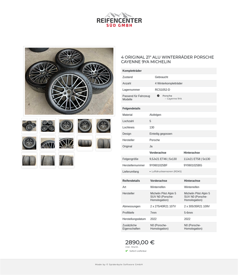4 ORIGINAL 21" ALU WINTERRÄDER PORSCHE CAYENNE 9YA MICHELIN #23YE – Bild 14