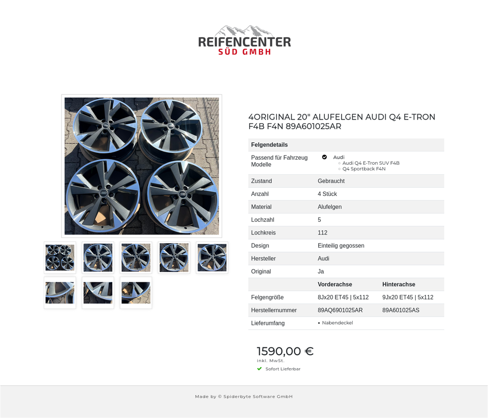 4ORIGINAL 20" ALUFELGEN AUDI Q4 E-TRON F4B F4N 89A601025AR #26VG – Bild 9