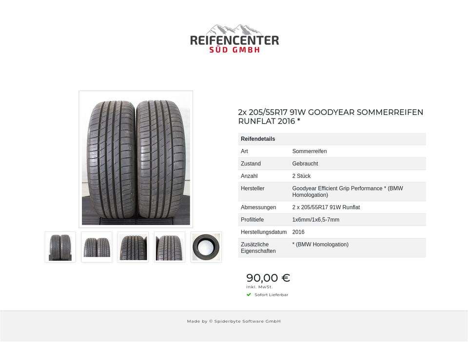 2x 205/55R17 91W GOODYEAR SOMMERREIFEN RUNFLAT 2016 * #20MC – Bild 6