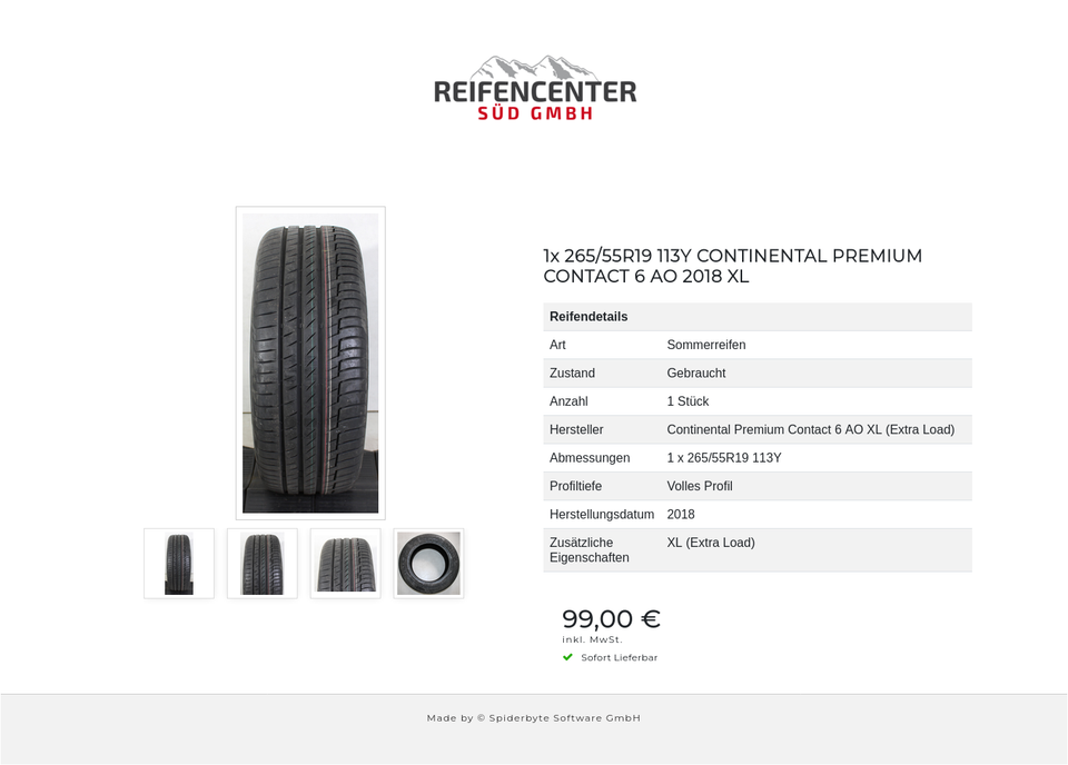 1x 265/55R19 113Y CONTINENTAL PREMIUM CONTACT 6 AO 2018 XL #1TFK – Bild 5