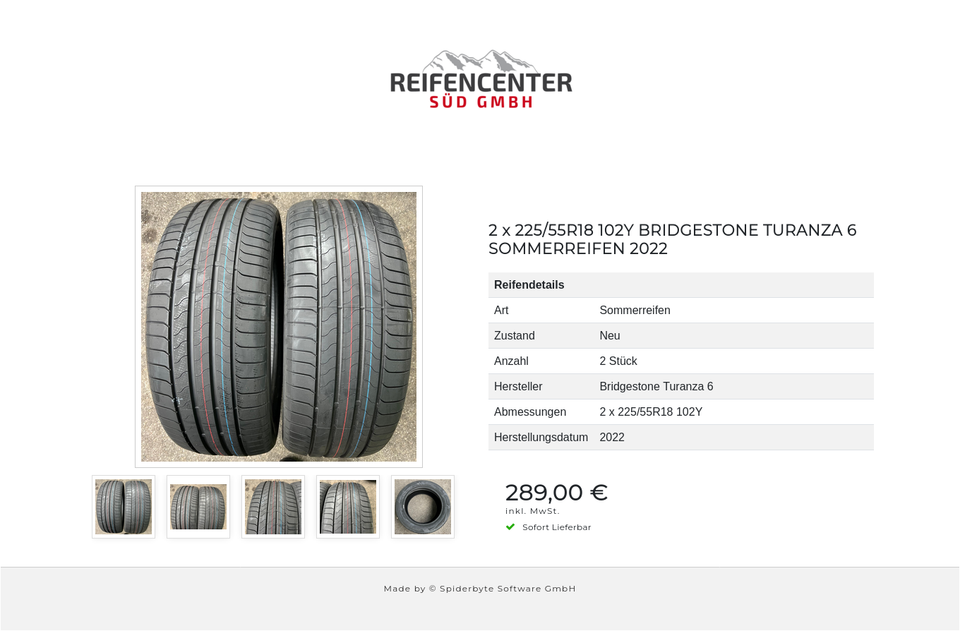 2 x 225/55R18 102Y BRIDGESTONE TURANZA 6 SOMMERREIFEN 2022 #1P2W – Bild 6