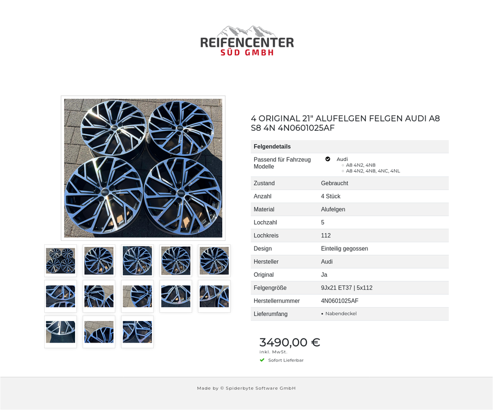 4 ORIGINAL 21" ALUFELGEN FELGEN AUDI A8 S8 4N 4N0601025AF #27AW – Bild 14