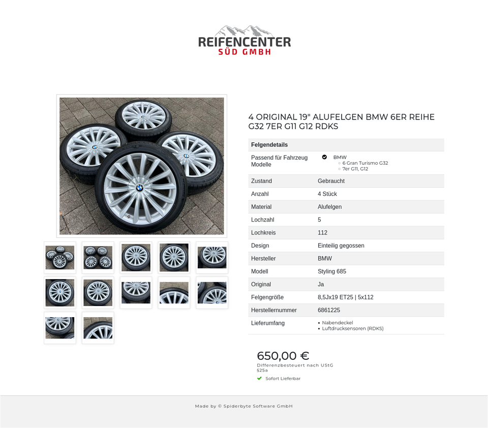 4 ORIGINAL 19" ALUFELGEN BMW 6ER REIHE G32 7ER G11 G12 RDKS #1VFP – Bild 13