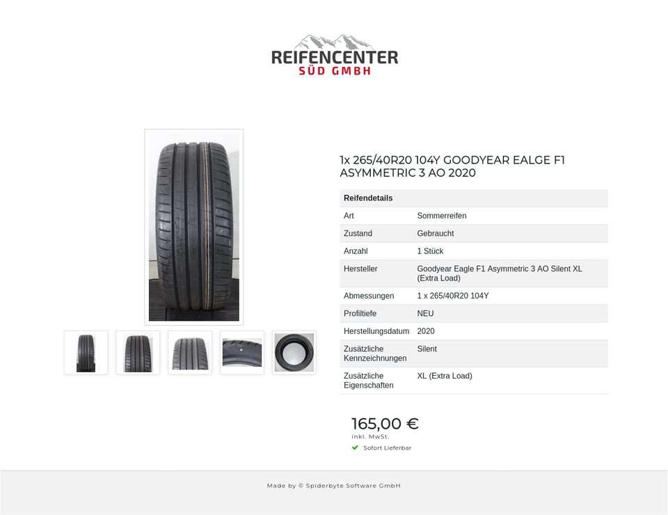 1x 265/40R20 104Y GOODYEAR EALGE F1 ASYMMETRIC 3 AO 2020 #24MB – Bild 6