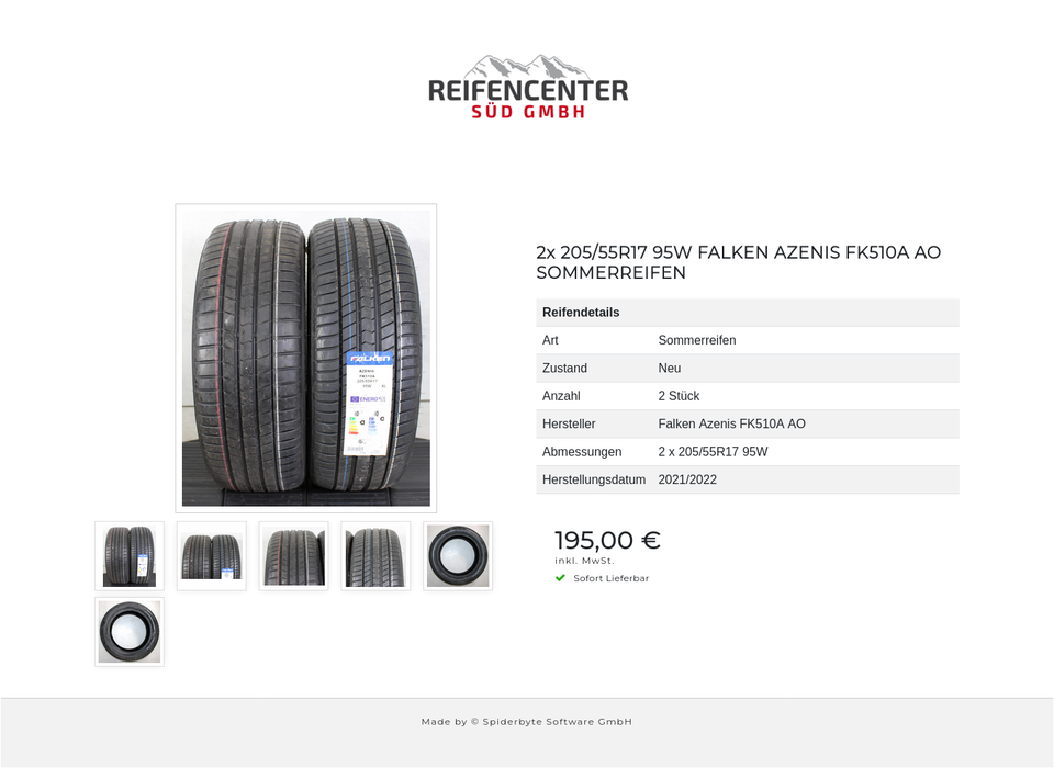 2x 205/55R17 95W FALKEN AZENIS FK510A AO SOMMERREIFEN #1SQH – Bild 7
