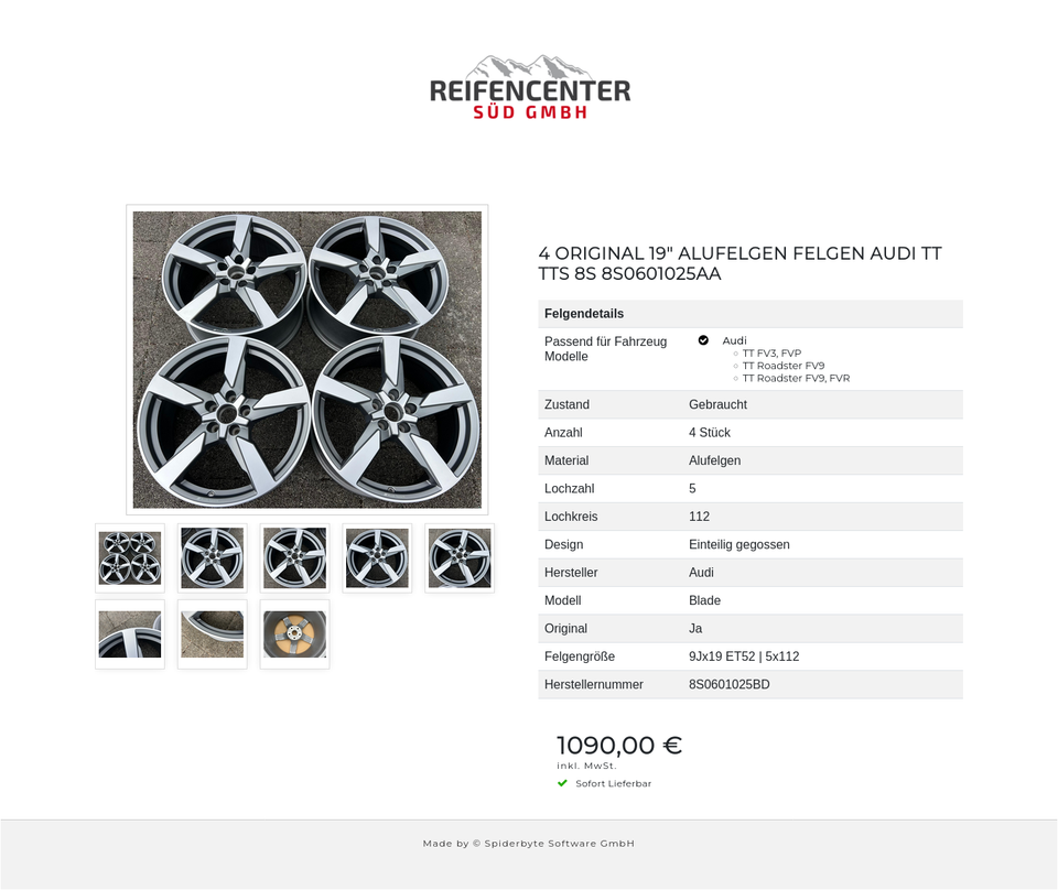 4 ORIGINAL 19" ALUFELGEN FELGEN AUDI TT TTS 8S 8S0601025AA #1Y4Y – Bild 9
