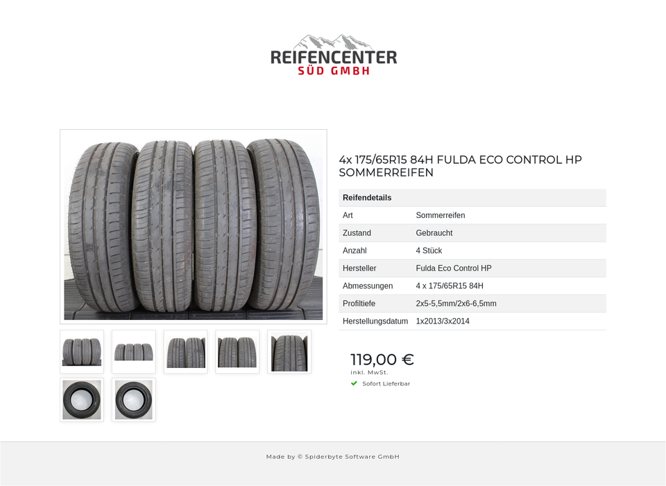 4x 175/65R15 84H FULDA ECO CONTROL HP SOMMERREIFEN #1THB – Bild 8